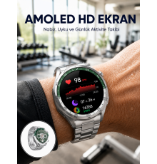 Amoled Smartwatch Harita Modlu Bluetooth Aramalı 3 Değiştirilebilir Kayışlı Yeni Nesil