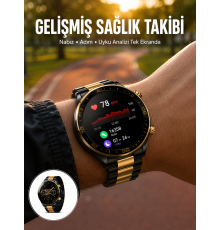 3 Bileklikli Amoled Akıllı Saat Bluetooth Çağrı ve Sağlık Takipli Yeni Nesil