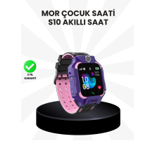 S10 Akıllı Çocuk Saati Mor Model Çift Yönlü Konuşma ve SOS Fonksiyonu