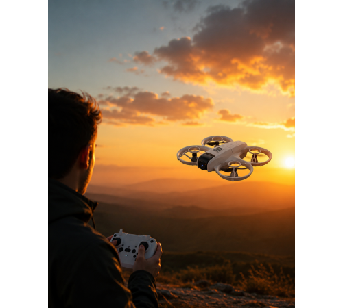 Çift Bataryalı Kameralı Mini Drone Işıklı Akıllı Uçuş Sistemi