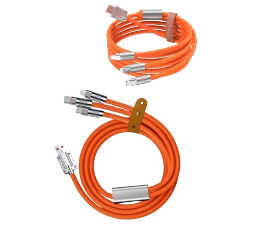 120W 3 İn 1 Uyumlu Silikon Şarj Kablosu Hızlı Şarj Kablosu