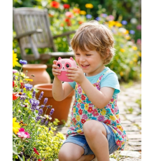 Çocuklar İçin Baskılı Mini Kamera 6 Kalem 5 Kağıt Rulosu Hediyeli Eğlenceli Fotoğraf Makinesi
