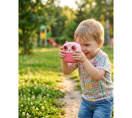 Çocuklar İçin Anında Baskılı Kamera 6 Renk Kalem 5 Rulo Kağıt Hediyeli Eğitici Eğlenceli Fotoğraf Makinesi