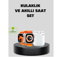 S8 Ultra Akıllı Saat ve Bluetooth Kablosuz Kulaklık 2’li Set