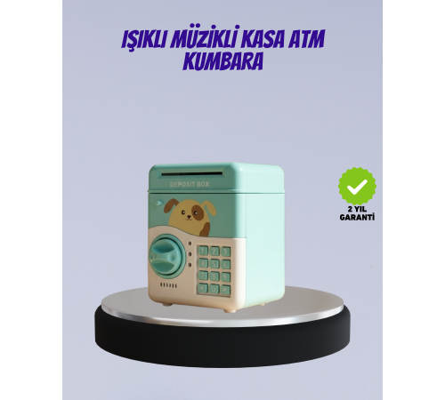 Su Yeşili Işıklı Sesli Elektronik Şifreli Çocuk Kumbarası