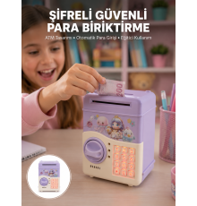 Çocuklar İçin Elektronik Şifreli Para Biriktirme Kumbarası Mor
