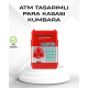 Kırmızı ATM Tasarımlı Şifreli Para Kasası Kumbara
