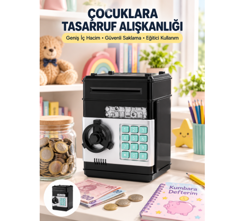 Otomatik Para Çeken Şifreli ATM Tasarımlı Kumbara