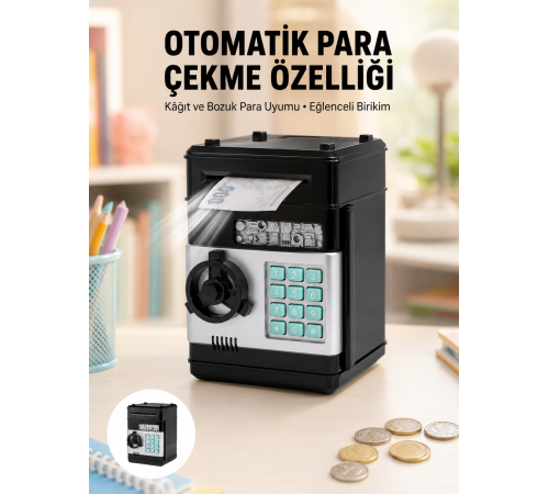 Para Kasası Görünümlü Elektronik Şifreli Kumbara