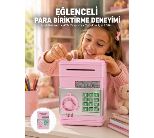 Elektronik Şifreli Otomatik Para Yutan Çocuk Kumbarası