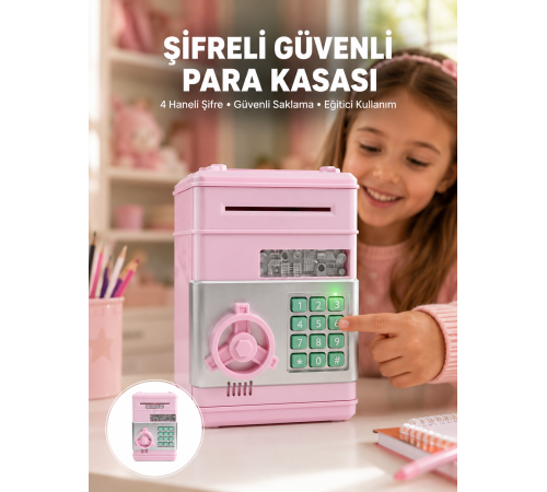 Şifreli Elektronik Para Biriktirme Kumbarası Büyük Kapasiteli
