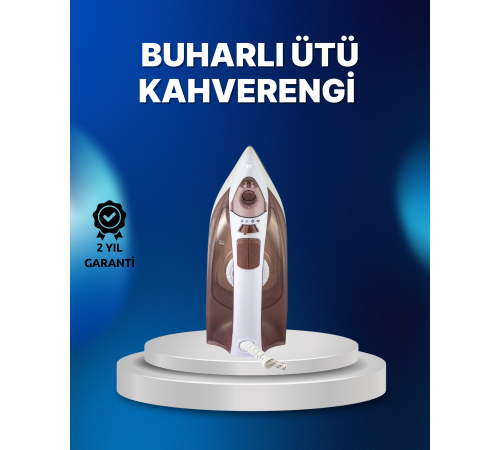 Buharlı Ütü 2200W Kireç Önleyici Self Clean Damlatmaz Kahverengi