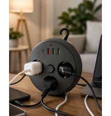 Ev Ofis İçin Çoklu Priz 3 Priz 3 USB Type C Güvenli Enerji Yönetimi