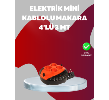 3 Metre Kablolu 4’lü Kırmızı Priz Makara
