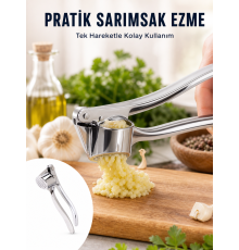 Mutfak Sarımsak Ezici Kaymaz Saplı Güçlü Mekanizma