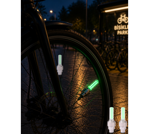 LED Sibop Lambası Bisiklet Motor Araba Jant Işığı 2li Set