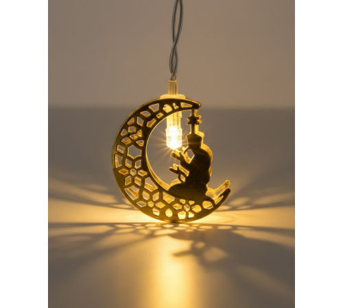 Ramazan Temalı Ay İçinde Secde Eden Adam LED Peri Işığı