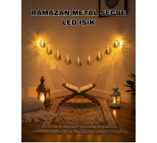Ay ve Secde Tasarımlı Sıcak Beyaz LED Ramazan Işığı