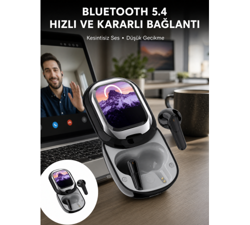 ENC Destekli Bluetooth 5.4 Kulaklık – EQ Ayarlı, Akıllı Kutulu