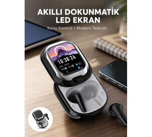 Şık, Akıllı ve Güçlü: LED Ekranlı Kablosuz Kulaklık Seti