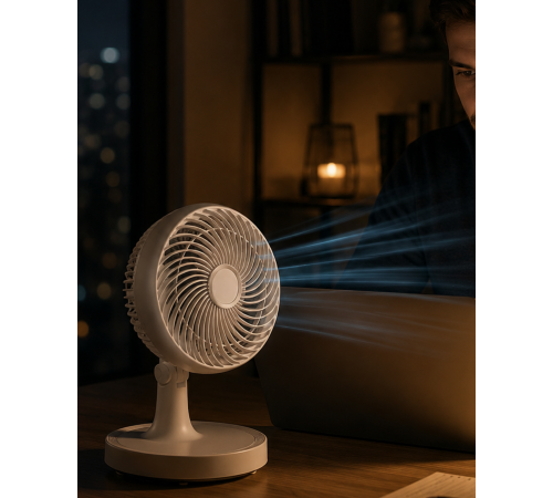 Masaüstü Mini Fan Sessiz Çalışan 2 Hızlı Otomatik Salınımlı Fan