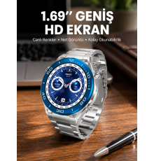 Akıllı Saat 1.62 İnç Ultimate Nabız Sensörlü Sesli Görüşme Yapabilen Yeni Nesil
