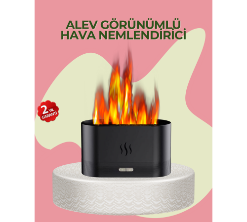Alev Görünümlü Hava Nemlendirici Kumandalı LED Işıklı Aromatik Difüzör