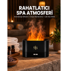 Alev Görünümlü Hava Nemlendirici Kumandalı LED Işıklı Aromatik Difüzör Yeni Nesil