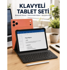 Klavyeli Tablet PC Kalem Kılıf ve Ekran Koruyucu Hediyeli Android Set