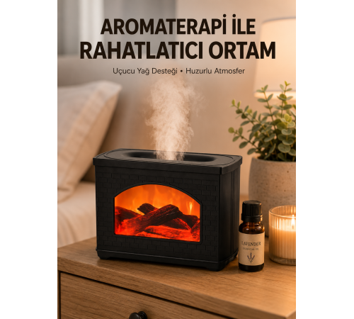 Aromaterapi Uyumlu Ultrasonik Oda Nemlendirici Ayarlanabilir Sis Çıkışlı