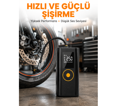 Taşınabilir Dijital Lastik Şişirme Cihazı Güvenli ve Pratik Kullanım Yeni Nesil