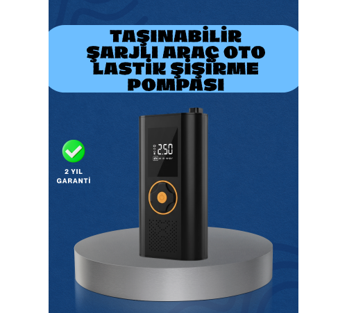 Dijital Göstergeli Taşınabilir Hava Kompresörü Güçlü Şişirme Performansı