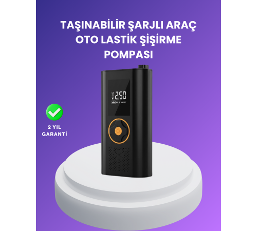 Dijital Göstergeli Taşınabilir Hava Kompresörü Güçlü Şişirme Performansı