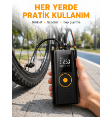 Çok Amaçlı Dijital Lastik Pompası Araç Bisiklet Top Uyumlu Yeni Nesil