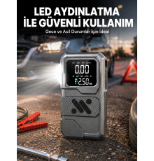 Çok Fonksiyonlu Akü Takviye ve Taşınabilir Hava Kompresörü
