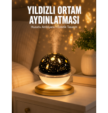 Hava Nemlendirici Led Işıklı Gece Lambası Yıldız Görünümlü Renk Değiştiren