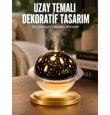 Aromaterapi Hava Nemlendirici Gece Lambası Uzay Model Satürn Oda Kokusu