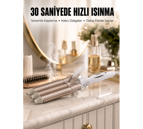 Wag Maşa Profesyonel Saç Şekillendirici İyon Özellikli Isı Kademeli Yeni Nesil