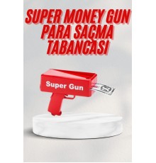 Kırmızı Parti Oyuncağı Para Saçma Fırlatma Tabancası Makinesi Super Money