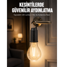 Şarjlı Aydınlatma Ampul Tasarımlı Ambians Işık Askılı Kamp Lambası