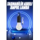 Taşınabilir Şarjlı Led Ampul Askılı Lamba Kamp Bahçe Lambası