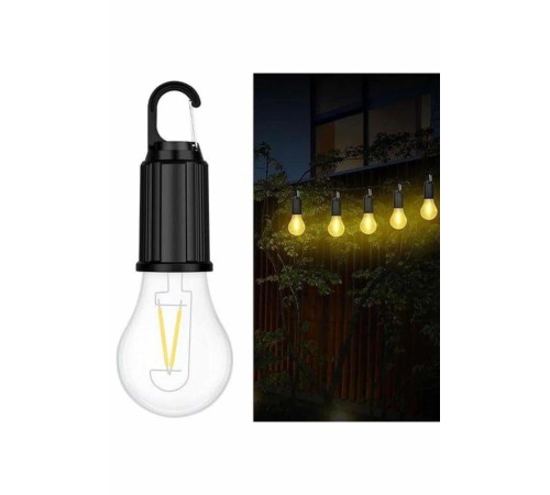 Şarjlı Dekoratif Kamp Lambası Askılı Ampul Led Işık Type-C Girişli