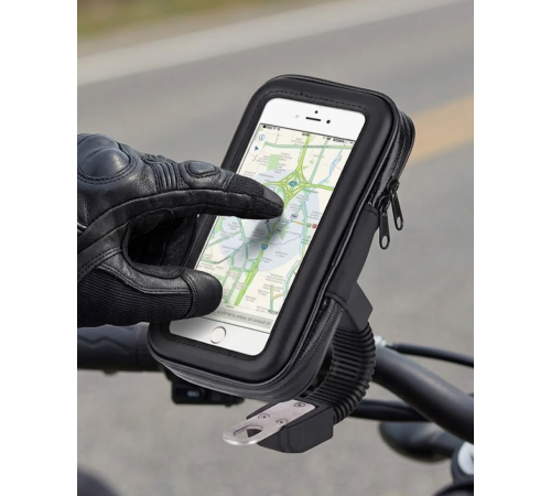 Su Geçirmez Motosiklet Bisiklet Telefon Tutucu 360 Derece Döner Gidon Telefon Standı
