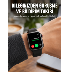 Arama Cevaplayabilen Akıllı Saat Bluetooth Bağlantılı Sosyal Medya Girişli Yeni Nesil