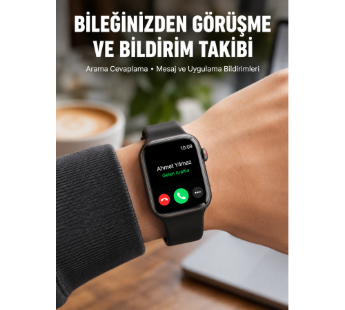 Arama Cevaplayabilen Akıllı Saat Bluetooth Bağlantılı Sosyal Medya Girişli Yeni Nesil
