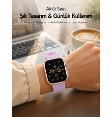 Bluetooth Telefon Görüşmesi, Nabız Ölçümü ve Uyku Takibi Özellikli Akıllı Saat