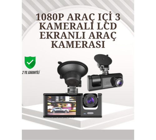 TA-01 1080P Ön 720P Arka ve İç Kamera Sistemli DVR