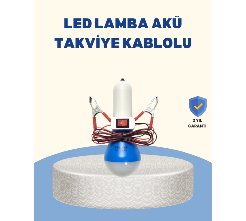 Timsah Kıskaçlı 12V LED Ampul Kamp ve Acil Durum Lambası