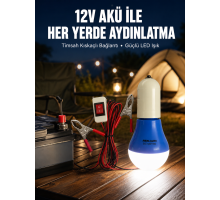 12V LED Ampul Timsah Kıskaçlı Taşınabilir Aydınlatma