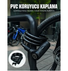 24 mm Kalın Çelik Halat ile Motosiklet ve Bisikletiniz İçin Güçlü Güvenlik